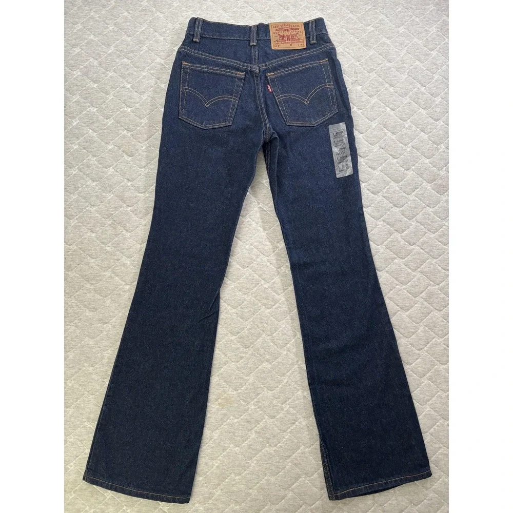 Vintage Levis 517 Jeans Girls Medium Blue Denim Boot Cut Slim Fit Made In‎ USA